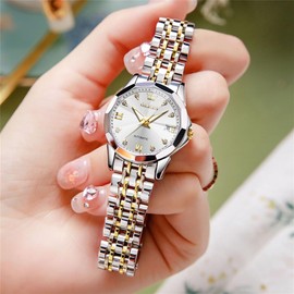 OLEVS Automatic Watch for Women Diamond Self Winding Luxury Elegant Casual Wrist Watch Date Waterproof Luminous