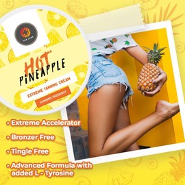 TanLabs – Hot Pineapple - Extreme sunbed tanning accelerator – Non greasy tan enhancers & accelerators – Extra dark tanning lotion - 200g