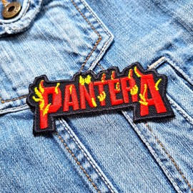 P Groove Metal Band Patch – Iron-On or Sew-On Embroidered Badge for Hats, Jeans, T-Shirts
