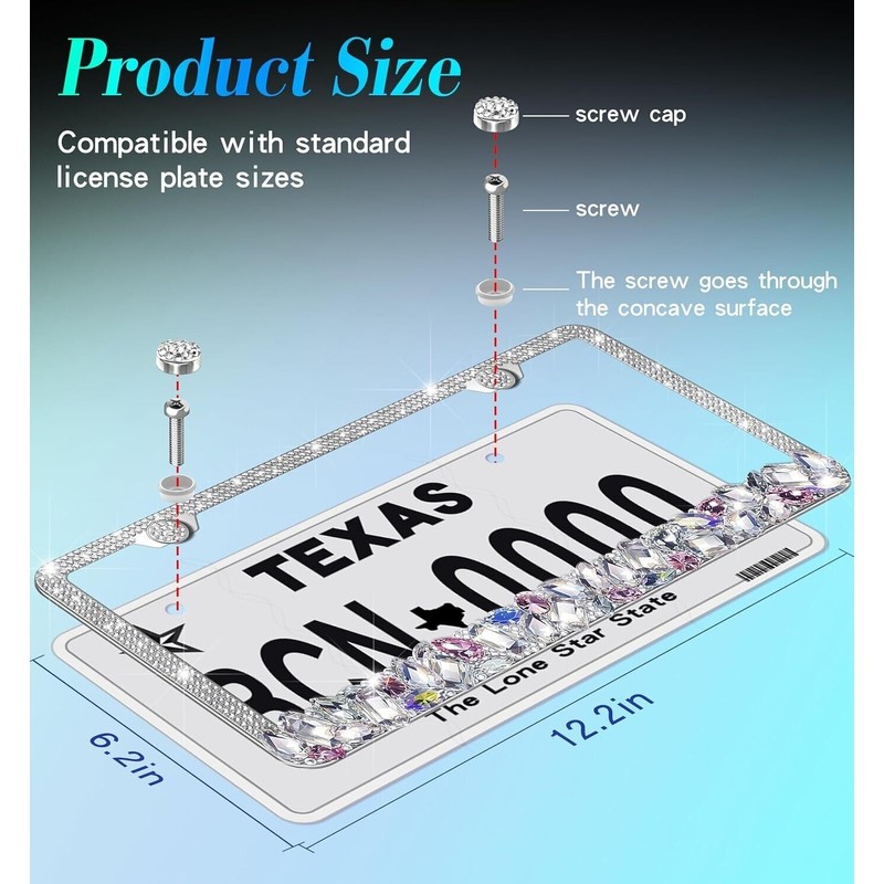 BLVD 3D Bling Chunky Silver, Clear and Pink Crystals Metal