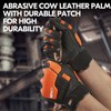 Vgo... Work Gloves Men Touchscreen in Cowhide Palm, Heavy Duty