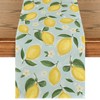 Artoid Mode Blue Lemon Flower Floral Summer Table Runner,Spring Kitchen