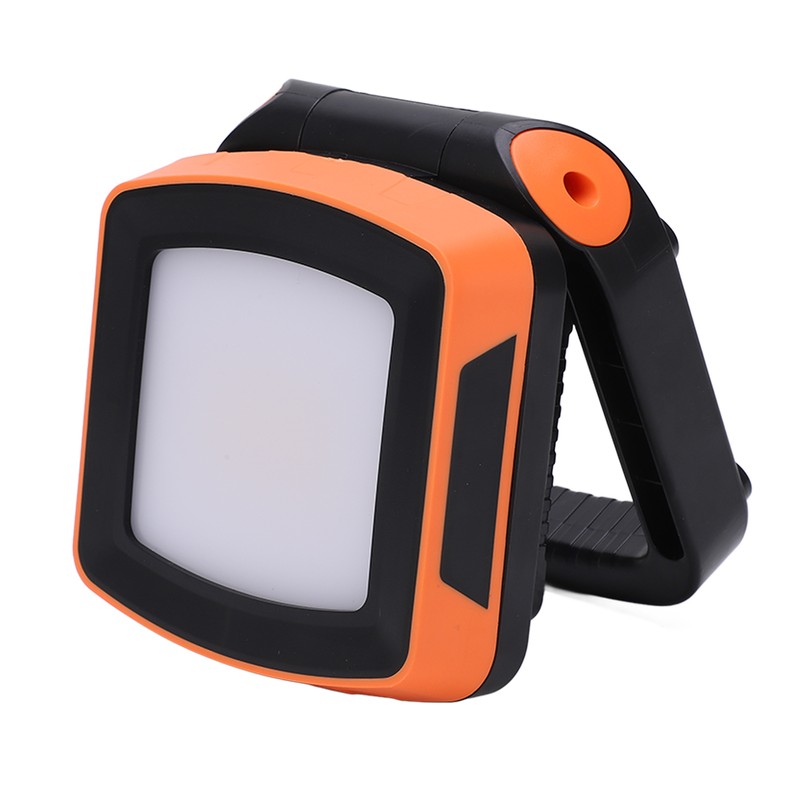 Orange Portable Rechargeable Work Light LED Flood Lights Folding Stand