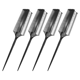Healvian 4pcs Dual-sided Hair Edge Brush Set High-temperature Resistant Hair Styling Tools for Perm and Dye Ergonomic Design Care Brushes for Men and Women
