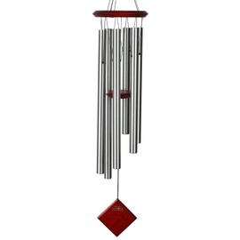 Woodstock Wind Chimes of Pluto Wind Chimes for Outside, 37" Silver Medium Tone Wind Chime Décor for Outdoor Garden, Patio, Porch, Encore Collection
