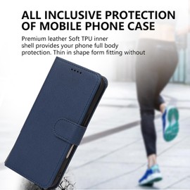 KZIOACSH Wallet Case for Blackview Wave 8/Wave 8C, Full Protection Ultra Slim PU Leather Anti-Scratch Shockproof Magnetic Closure Kickstand Bumper Cover with Cash and Card Slots,Blue