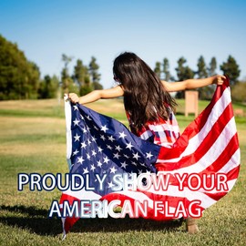 2x3 American Flag for Outside, Best Embroidered Stars and Sewn Stripes, 210D Heavy Duty Polyester, Suitable For Outdoor High Winds Areas (American flag 2x3 FT)