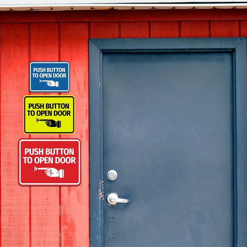 Signs ByLITA Classic Framed Push button to open door (finger