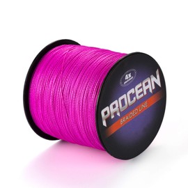 Procean 100% PE 4 & 8 Strands Braided Fishing Line, 6-300 LB Sensitive Braided Lines, Super Performance and Cost-Effective (Pink, 80LB(36.3Kg) 0.48mm-1093Yds)