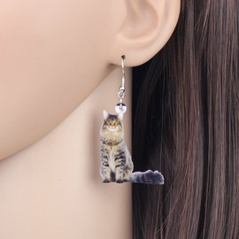 Bonsny Acrylic Drop Dangle Sweet Cat Earrings Jewelry For Women Gift Charms accessories