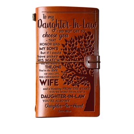 Giftrry Daughter in Law Gifts from Mother in Law, To My Daughter in Law Leather Journal, 140 Page Refillable Writing Journal, Christmas Birthday Gifts for Daughter in Law for Wedding