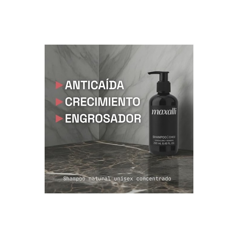 Shampoo Anticaída Romero y Sandalore | Fórmula Concentrada para Cabello