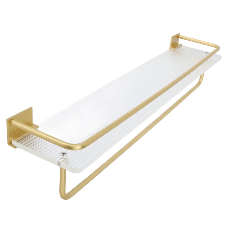 Bathroom Towel Rack Holder Acrylic Wall Mounted Hanging Storage Shelf