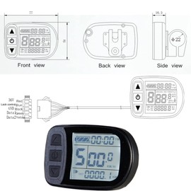 SaiDian 1Pcs Ebike LCD Display Electric Bicycle LCD Display Meter 24V 36V 48V Tachometer Multifunctional Speedometer Display Board LCD5 Waterproof Plug