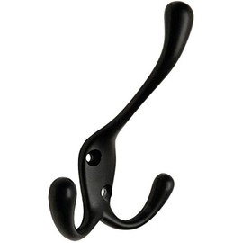 Designers Impressions 58326 Flat Black Heavy Duty Coat & Hat Hook