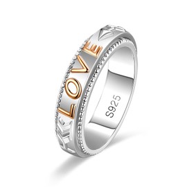 BELLNA Fidget Ring for Anxiety for Women 925 Sterling Silver Relieve Spinner Rings Eternal Love Band Ring ADHD Autism Stress Relieving for Women Mom Men