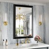 Amorho Black Bathroom Mirror, 24x36 Inch Thick Metal Framed Wall