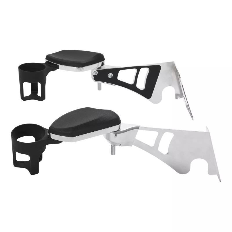 TCMT Adjustable Rear Passenger Arm Rests &Drink Holder For Harley