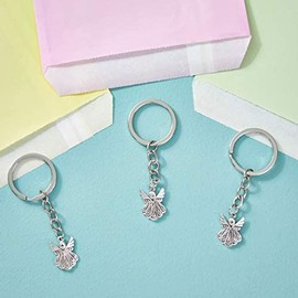 Guardian Angel Keychains, Funeral Favors (3 In, Silver, 60 Pack)