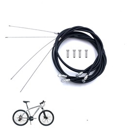 Hmseng 2 Pairs Front Rear Bike Brake Cables, Mountain Bicycle Brake Wire Set, for Road Bike and Common Bike, with 4 Cable end crimps