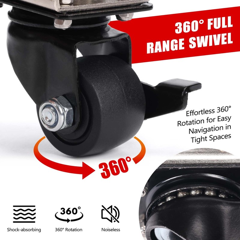 Atesilor Upgraded Packout Caster Wheel Kit, Steel Construction Front Wheel