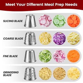 Conical Stainless Steel Slicer Shredder Attachment for KitchenAid Mixers, Professional Cheese Grater Attachment, Food Slicer & Vegetable Chopper Accessory, Dishwasher Safe