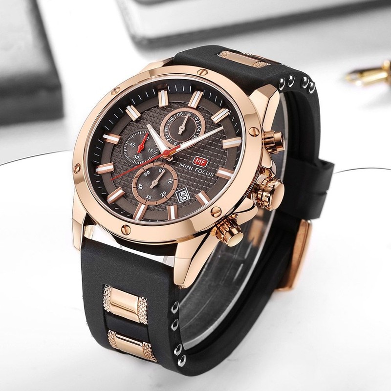 Minifocus 미니포커스 남성 러버메탈밴드 손목시계 MF0089G Minifocus Men's Rubber Metal