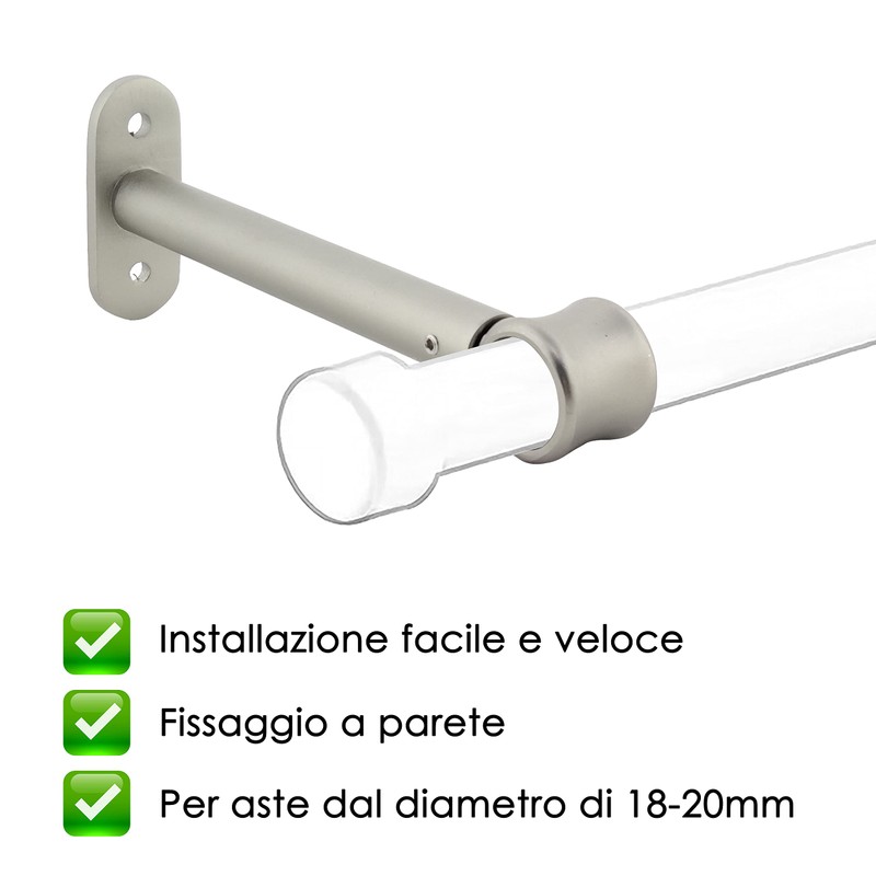 GIRASOLE HOME® Adjustable Long Curtain Pole Bracket, 2 Pack Heavy