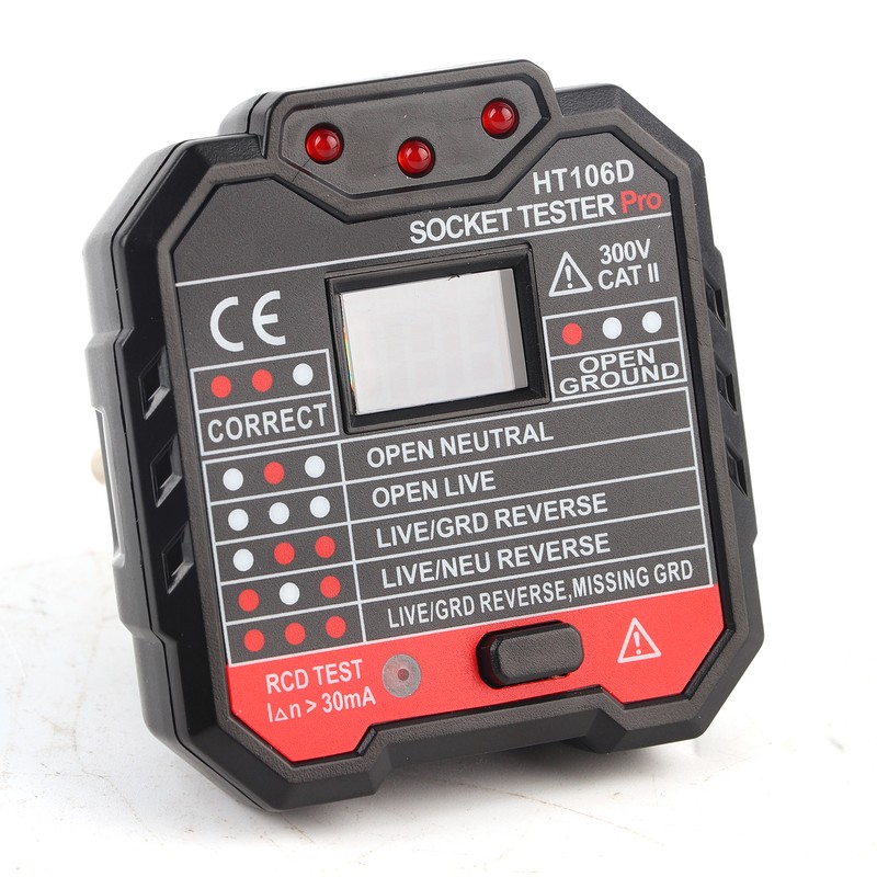 Electric Socket Tester Digital Display Fault Checker Detector Wall Plug
