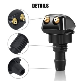 Unifizz 4pcs Windshield Washer Nozzles Wiper Spray Fit for Most Cars Front Windshield Washer Nozzles Including Adapters and Hoses, Front Windshield Washer Nozzle kit