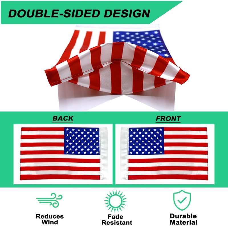SWLOR Motorcycle American Flag, 6x9 inches, Red, White, Blue, Double