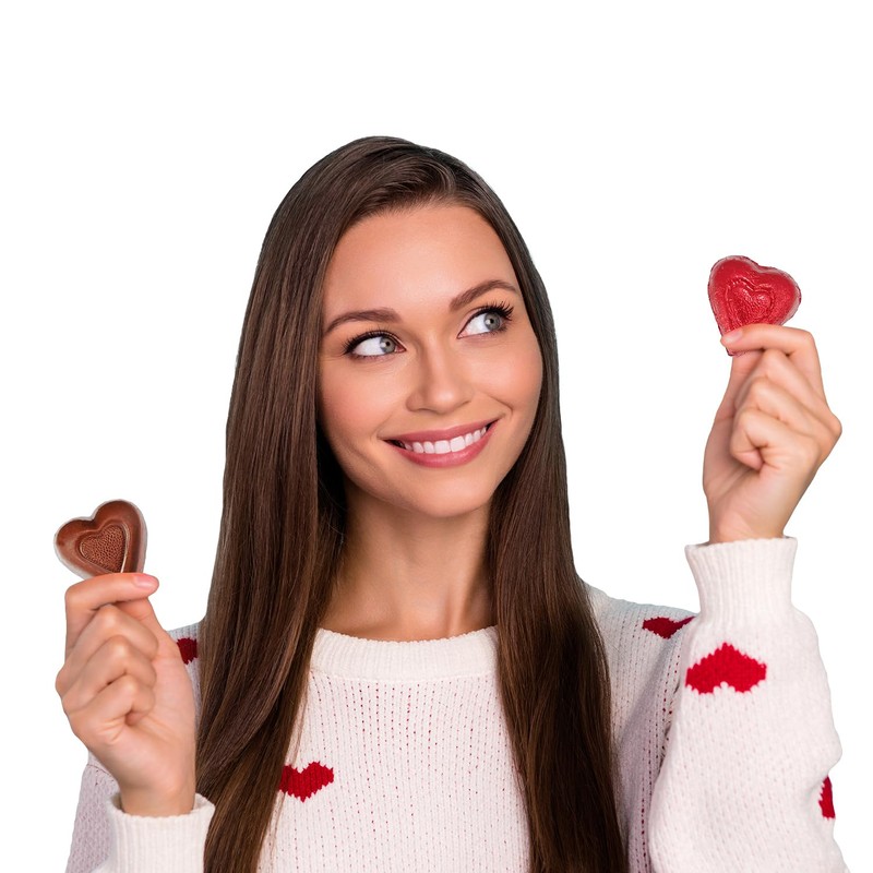 Fruidles Valentine's Hearts, Party Bag Fillers, Red Individually Wrapped Foils,
