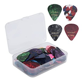 Eujgoov 100 Piezas Púas de Guitarra de 0,71 Mm Púas de Guitarra Coloridas Púas para Guitarras Acústicas Eléctricas Bajas con Caja de Almacenamiento