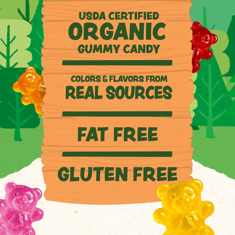 Black Forest USDA Organic Gummy Bears - 65 Pouches -
