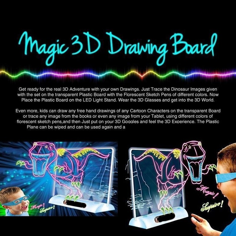 3D Luminous Drawing Board Shark Type 3D Luminous Magic Drawing