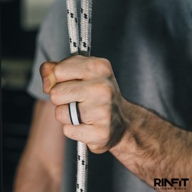 Rinfit Silicone Rings for Men 9mm Wide, 2mm Thick - Mens Rubber Wedding Bands - Infinity Ring with 2 Layers - Pack D, Size 8