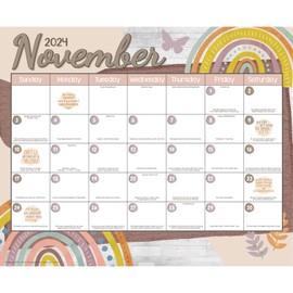 Really Good Stuff Boho Monthly Calendar Pages and Stickers 2024-2025 Double Sided