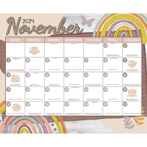 Really Good Stuff Boho Monthly Calendar Pages and Stickers 2024-2025