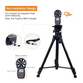 BTMETER Digital Anemometer - Handheld Wind Gauge - Digital LCD Meter for Precise Wind Speed Measurement (CFM) with Max./Min./Average - LCD Backlight - for Shooting