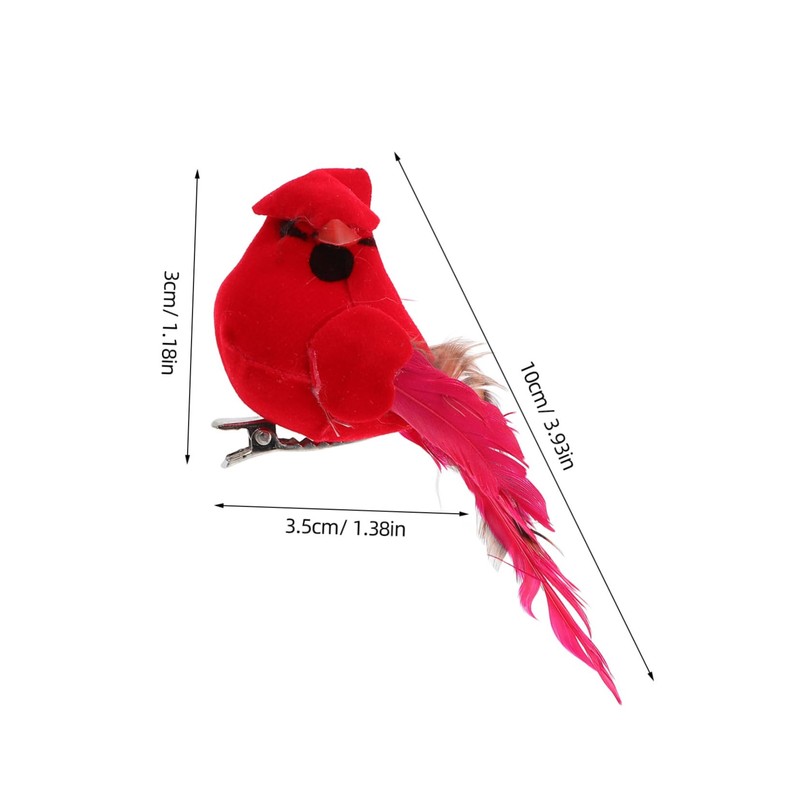 FUNOMOCYA Vibrant Red Birds Christmas Decor Artificial Bird Figurines Home