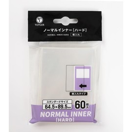 TOYGER Normal Inner [Inner Sleeves for Protecting Cards with Ultra Snug Fit] 100 Sheets (Hard Type, Side Insert)