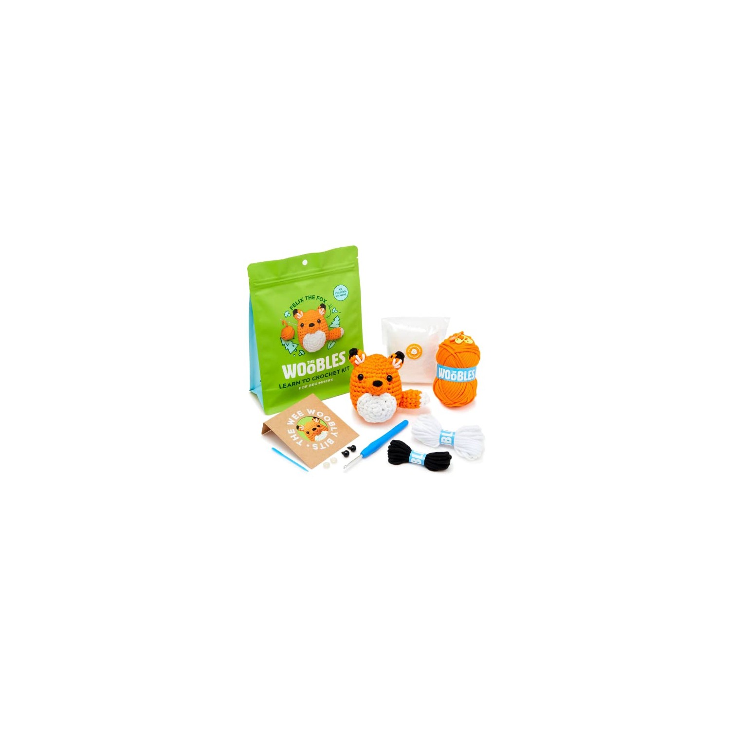 The Woobles Beginner Crochet Kit Felix The Fox AllinOne Learn