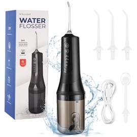 Water Teeth Flosser Picks 300ML Cordless Electric Water Irrigador Flossing Rechargeabl Tooth Pick, IPX7 Waterproof Portable Travel Water Oral Floss