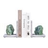 AMOYSTONE Marble & Fluorite Bookends - Heavy Duty L-Shape Book