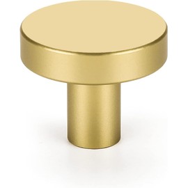 LONTAN Pack of 4 Cabinet Knobs, Gold Furniture Knobs, Round Knobs, Cupboard Drawer Knobs, Brass Drawer Knobs, Vintage Dresser Knobs, Gold Drawer Knobs, Door Knobs, Gold for Bathroom, LS7T001BB