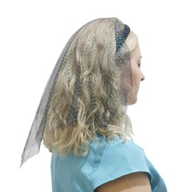 TQUXNGA Schleier-Stirnband für Damen, Stretch-Turban, Tüll, Strasssteine, Stickerei, bunte Punkte, Kopfwickel-Stirnband