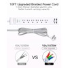 Mifaso Surge Protector Power Strip 10FT, Flat Plug, 6 AC