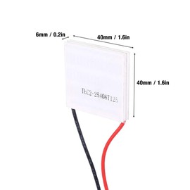 TEC2-25408 Refrigeration Sheet, 40mm x 40mm x 6mm DC 12 Volt 8A Thermoelectric Cooler Cooling Peltier Plate Module, Max Temp Difference 50 C/122 F Double Layer Heatsink Tablets