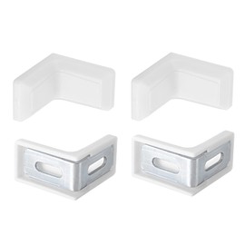 DTGN 29x29x18mm(LxWxH) Plastic Corner Brackets -4Pack - Good for Furniture Repairing - 2 Holes L Shape Right Angle Brace - White