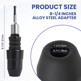 SDS-Plus to SDS-Max Adapter for Rotary Hammers, HYLEBOR 8-1/4 Inches Long Alloy Steel Adapter with Non-Slip Gloves, Compatible with SDS Max Bits, Enhanced Rotary Hammer Performance